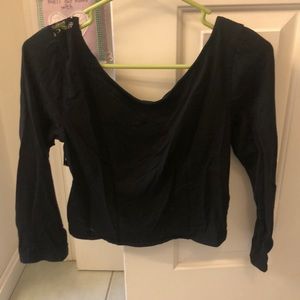 Black crop top, lace back